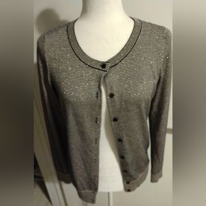 Talbot's size small cardigan. Black and light cream. Nwot.
